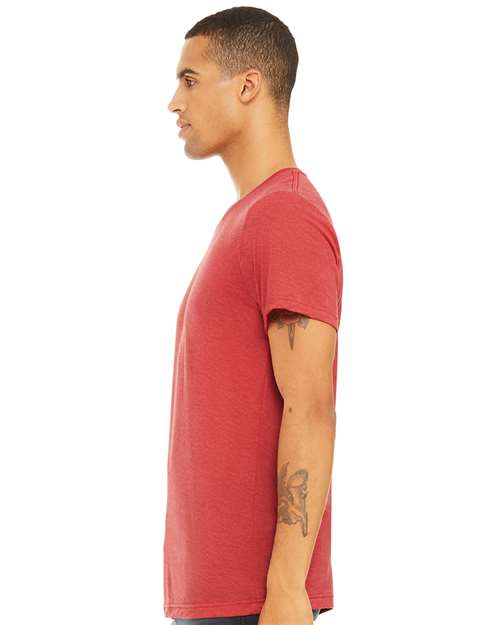 BELLA + CANVAS Triblend Tee 3413 Red Triblend Custom Embroidered Business Logo