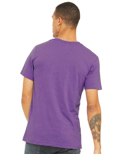 BELLA + CANVAS Triblend Tee 3413 Purple Triblend Custom Embroidered Business Logo