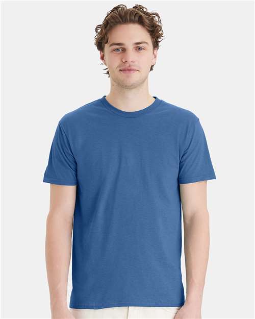Custom Embroidered Hanes Perfect-T T-Shirt 4980 Denim Blue