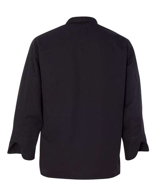 Chef Designs Black Knot Button Chef Coat 0427 Custom Embroidered Business Logo