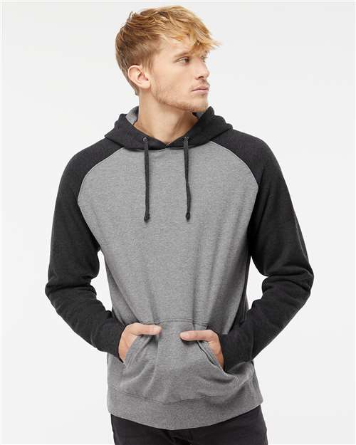 Custom Embroidered Independent Trading Co. Raglan Hooded Sweatshirt IND40RP