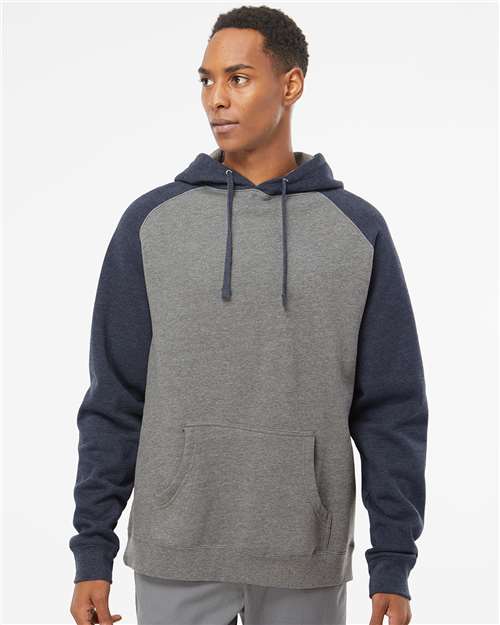 Custom Embroidered Independent Trading Co. Raglan Hooded Sweatshirt IND40RP