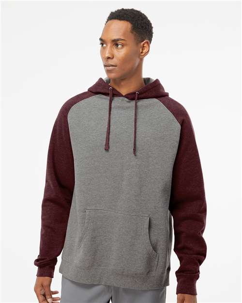 Custom Embroidered Independent Trading Co. Raglan Hooded Sweatshirt IND40RP