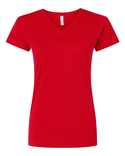 LAT Women's Fine Jersey V-Neck Tee 3507 Red