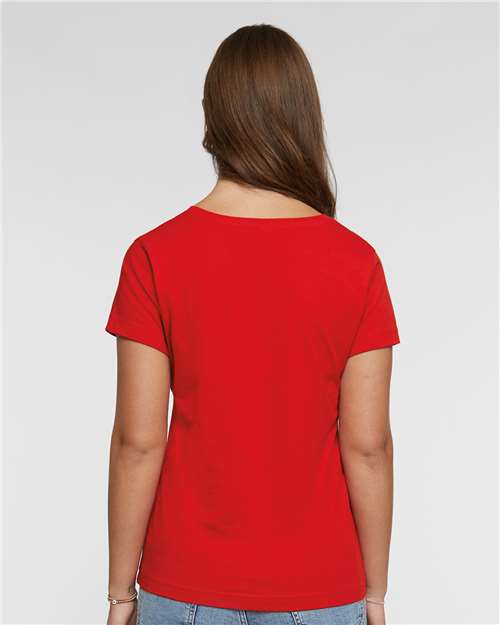 LAT Women's Fine Jersey V-Neck Tee 3507 Red