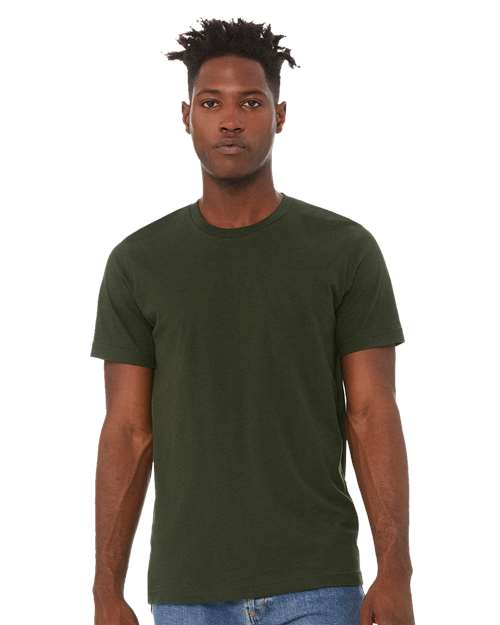 BELLA + CANVAS Jersey Tee 3001 Dark Olive Custom Embroidered Business Logo