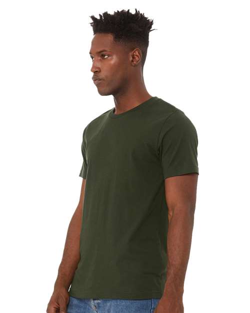 BELLA + CANVAS Jersey Tee 3001 Dark Olive Custom Embroidered Business Logo
