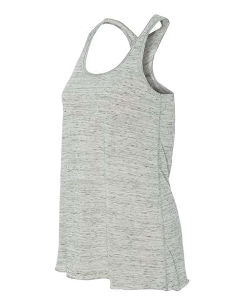 BELLA + CANVAS Women's Flowy Racerback Tank 8800 White Marble