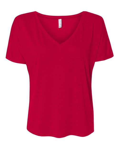 BELLA + CANVAS Women’s Slouchy V-Neck Tee 8815 Custom Embroidered Business Logo