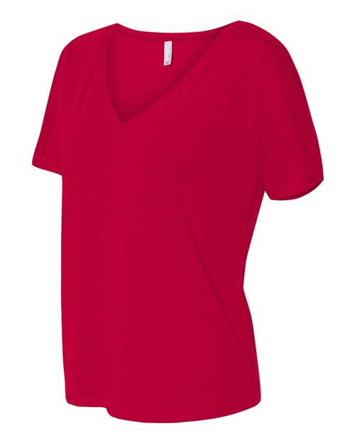 BELLA + CANVAS Women’s Slouchy V-Neck Tee 8815 Custom Embroidered Business Logo