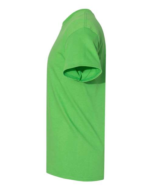 Gildan USA-Made Fine Jersey T-Shirt 5000 Electric Green Custom Embroidered Business Logo