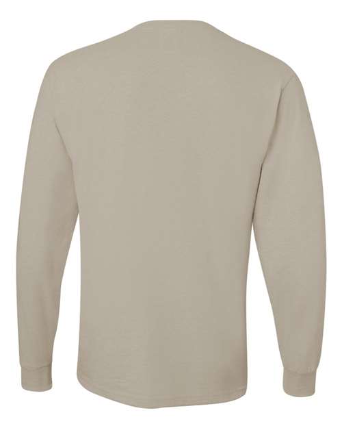 JERZEES Dri-Power® Long Sleeve 50/50 T-Shirt 29LSR Sandstone Custom Embroidered Business Logo