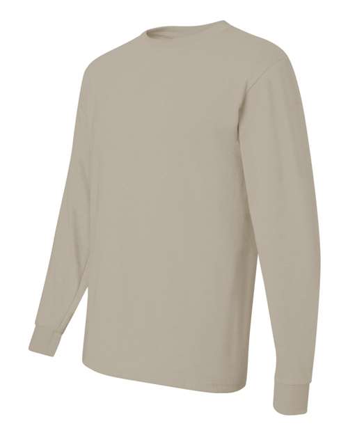 JERZEES Dri-Power® Long Sleeve 50/50 T-Shirt 29LSR Sandstone Custom Embroidered Business Logo