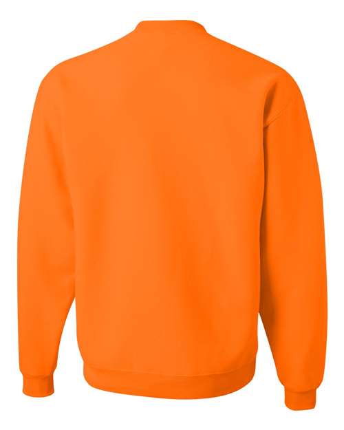 JERZEES NuBlend® Crewneck Sweatshirt 562MR Safety Green Custom Embroidered Business Logo