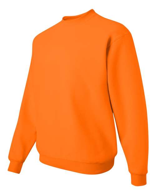 JERZEES NuBlend® Crewneck Sweatshirt 562MR Safety Green Custom Embroidered Business Logo