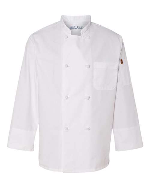 Chef Designs Button Chef Coat with Thermometer Pocket 0413 Custom Embroidered Business Logo