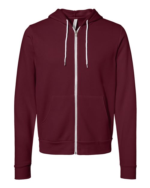 BELLA + CANVAS Sponge Fleece Full-Zip Hoodie 3739 Maroon