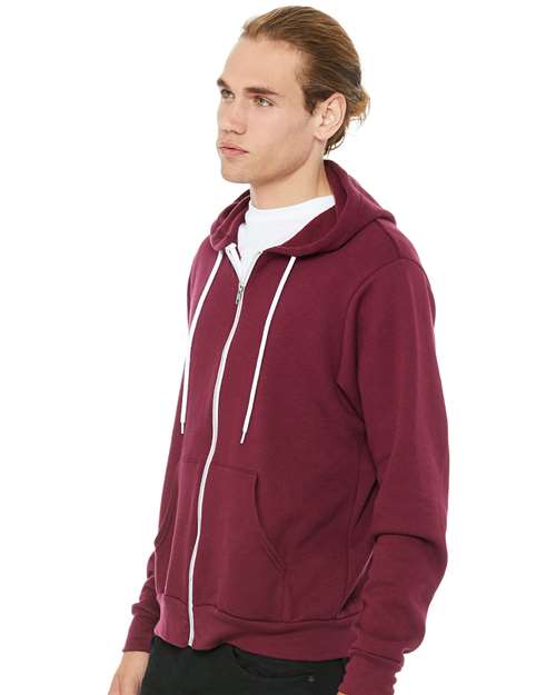 BELLA + CANVAS Sponge Fleece Full-Zip Hoodie 3739 Maroon