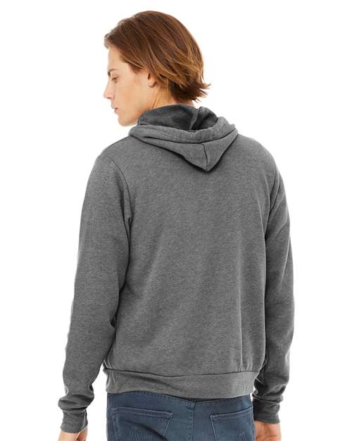 BELLA + CANVAS Sponge Fleece Hoodie 3719 Deep Heather Custom Embroidered Business Logo