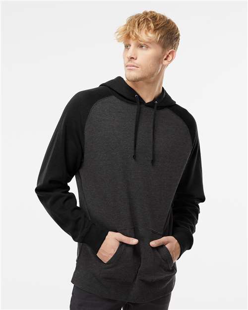 Custom Embroidered Independent Trading Co. Raglan Hooded Sweatshirt IND40RP