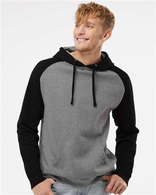 Custom Embroidered Independent Trading Co. Raglan Hooded Sweatshirt IND40RP