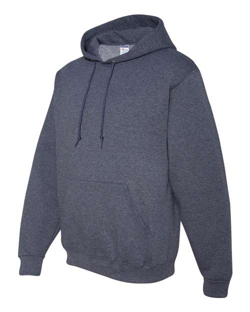 JERZEES NuBlend® Hooded Sweatshirt 996MR Vintage Heather Navy Custom Embroidered Business Logo