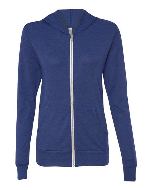 BELLA + CANVAS Triblend Lightweight Full-Zip Hooded Long Sleeve Tee 3939