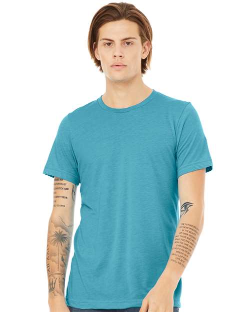 Custom Embroidered BELLA + CANVAS Triblend Tee 3413 Aqua Triblend