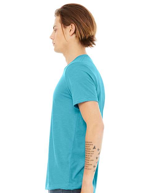 BELLA + CANVAS Triblend Tee 3413 Aqua Triblend Custom Embroidered Business Logo