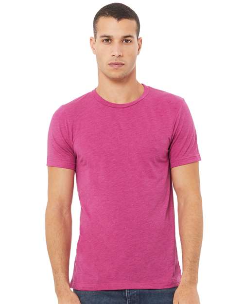 Custom Embroidered BELLA + CANVAS Triblend Tee 3413 Berry Triblend
