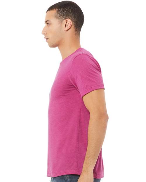 BELLA + CANVAS Triblend Tee 3413 Berry Triblend Custom Embroidered Business Logo