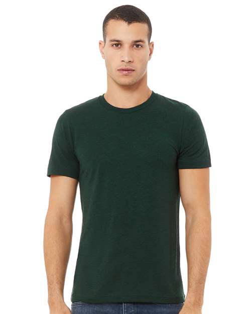 Custom Embroidered BELLA + CANVAS Triblend Tee 3413 Emerald Triblend