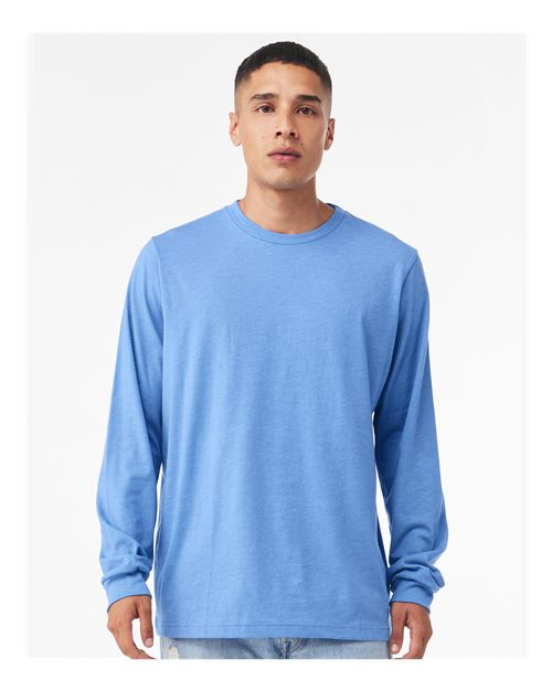 Custom Embroidered BELLA + CANVAS Jersey Long Sleeve Tee 3501 Carolina Blue
