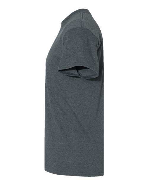 Gildan USA-Made Fine Jersey T-Shirt 5000 Dark Heather Custom Embroidered Business Logo
