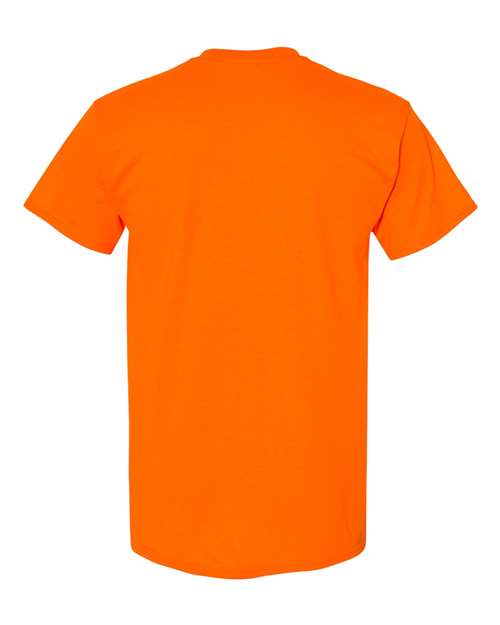 Gildan USA-Made Fine Jersey T-Shirt 5000 Safety Orange Custom Embroidered Business Logo