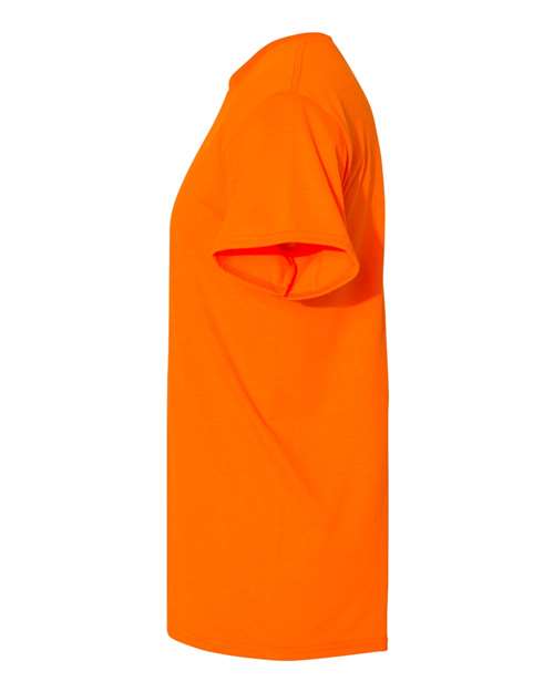 Gildan USA-Made Fine Jersey T-Shirt 5000 Safety Orange Custom Embroidered Business Logo