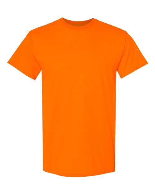 Gildan USA-Made Fine Jersey T-Shirt 5000 Safety Orange Custom Embroidered Business Logo