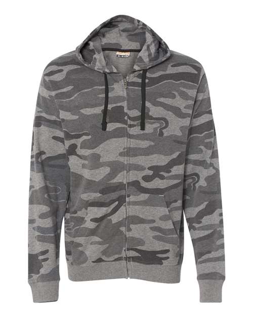 Burnside Camo Full-Zip Hooded Sweatshirt 8615