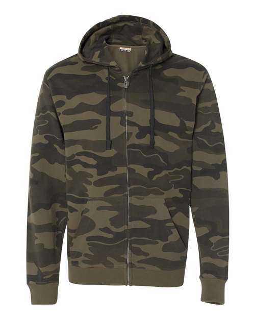 Burnside Camo Full-Zip Hooded Sweatshirt 8615