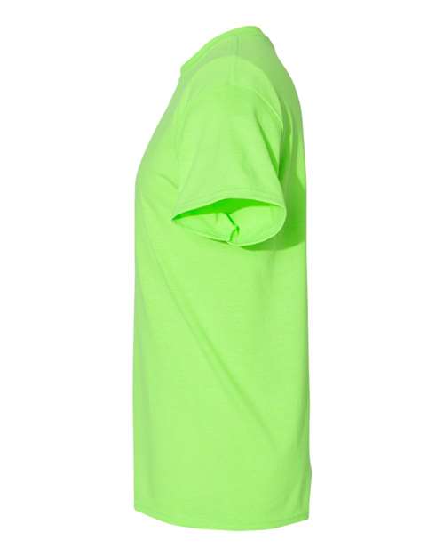 Gildan USA-Made Fine Jersey T-Shirt 5000 Neon Green Custom Embroidered Business Logo