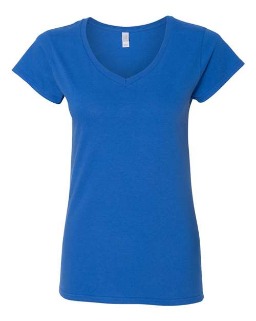 Gildan Softstyle® Women’s V-Neck T-Shirt 64V00L Custom Embroidered Business Logo