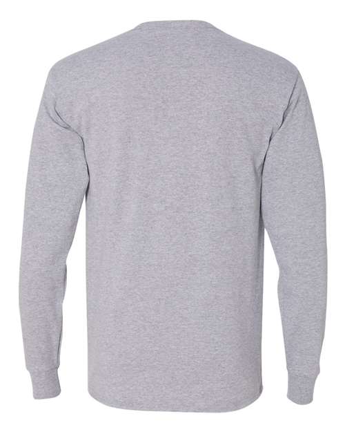 JERZEES Dri-Power® Long Sleeve 50/50 T-Shirt 29LSR Athletic Heather Custom Embroidered Business Logo