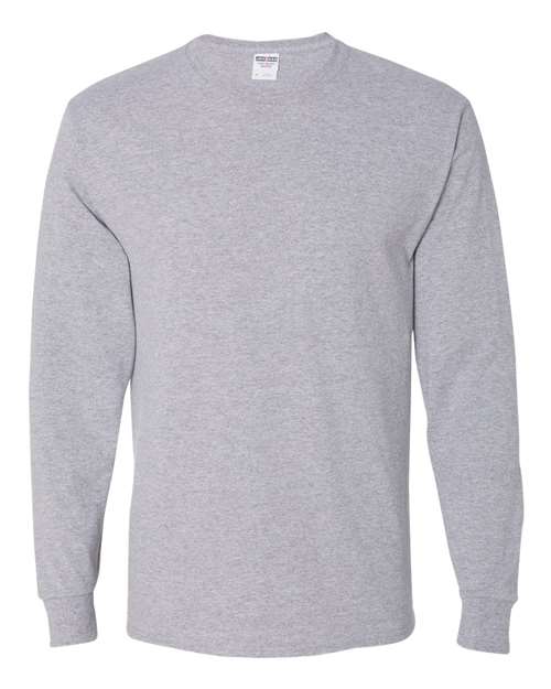 JERZEES Dri-Power® Long Sleeve 50/50 T-Shirt 29LSR Athletic Heather Custom Embroidered Business Logo