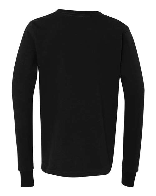 BELLA + CANVAS Youth Jersey Long Sleeve Tee 3501Y Custom Embroidered Business Logo