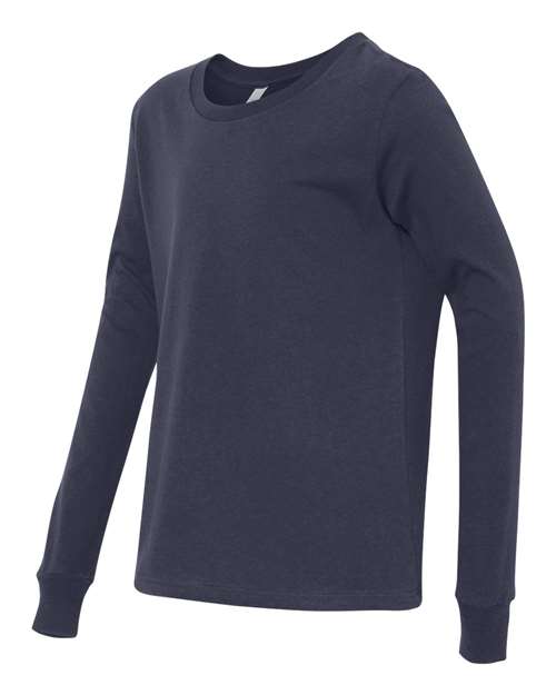 BELLA + CANVAS Youth Jersey Long Sleeve Tee 3501Y Custom Embroidered Business Logo