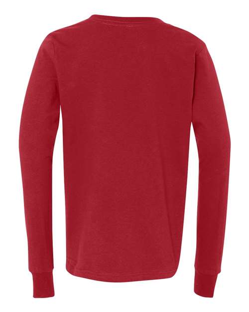 BELLA + CANVAS Youth Jersey Long Sleeve Tee 3501Y Custom Embroidered Business Logo