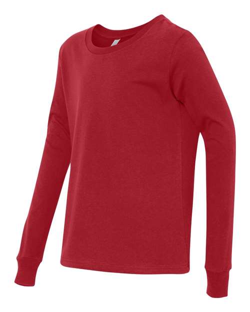 BELLA + CANVAS Youth Jersey Long Sleeve Tee 3501Y Custom Embroidered Business Logo