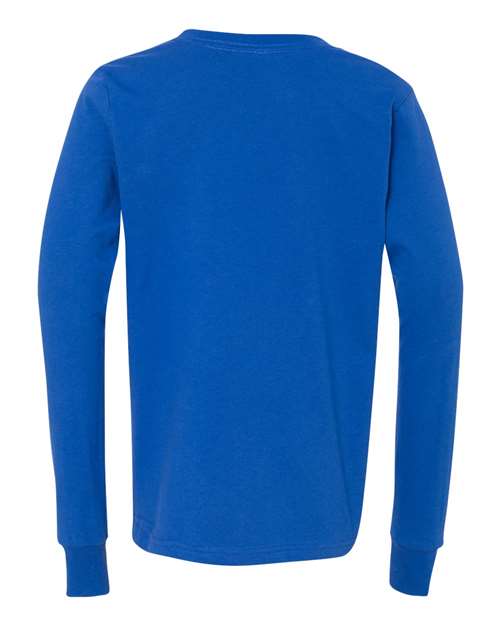 BELLA + CANVAS Youth Jersey Long Sleeve Tee 3501Y Custom Embroidered Business Logo