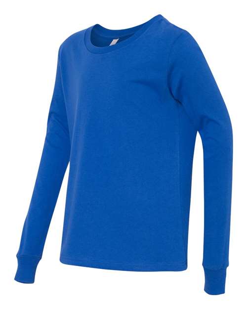 BELLA + CANVAS Youth Jersey Long Sleeve Tee 3501Y Custom Embroidered Business Logo