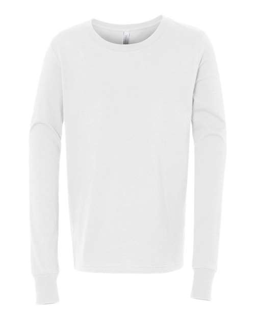 BELLA + CANVAS Youth Jersey Long Sleeve Tee 3501Y Custom Embroidered Business Logo